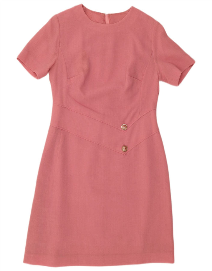 Abito tubino da donna VINTAGE UK 12 rosa medio