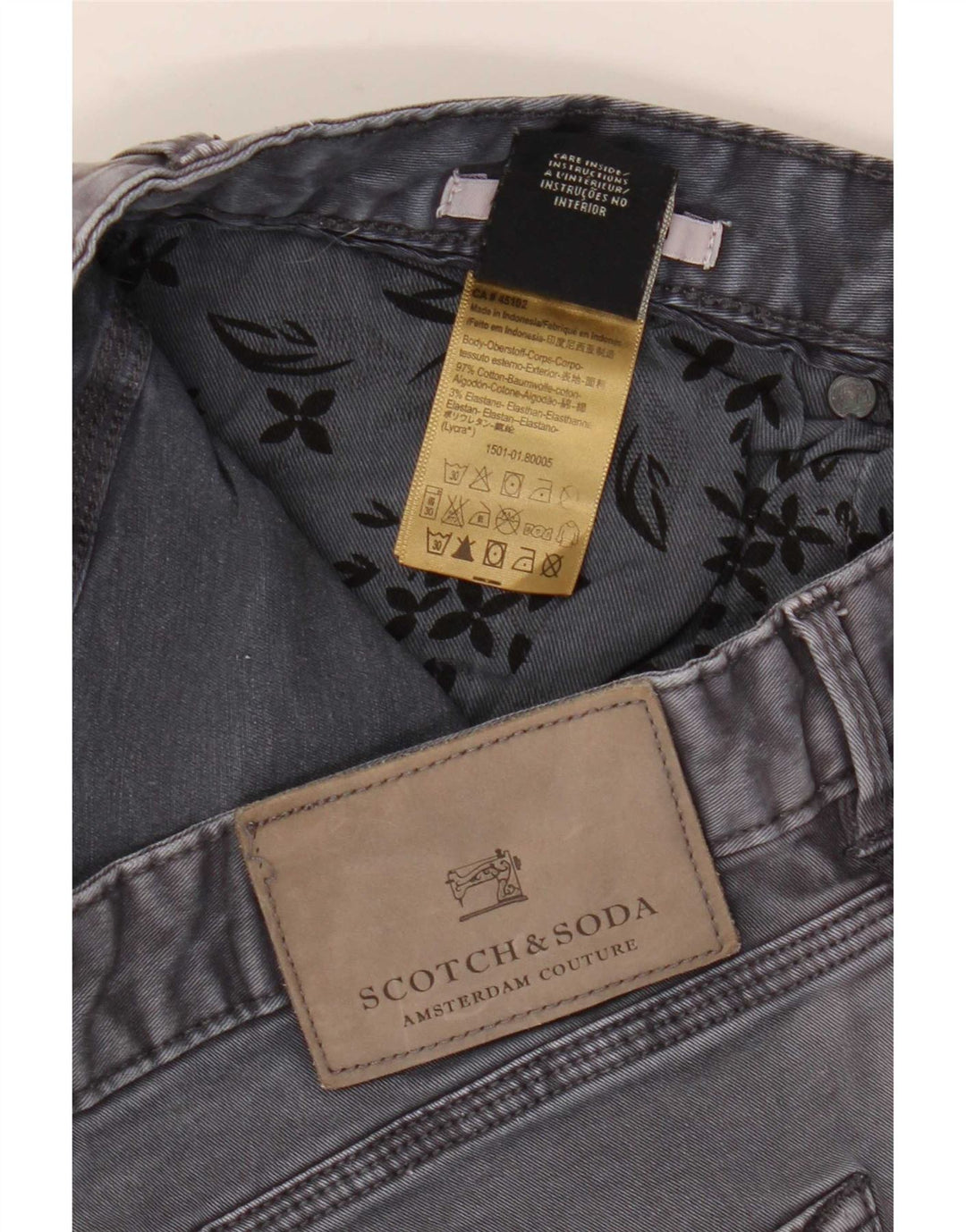 Jeans slim da uomo Scotch & Soda W32 L32 cotone grigio