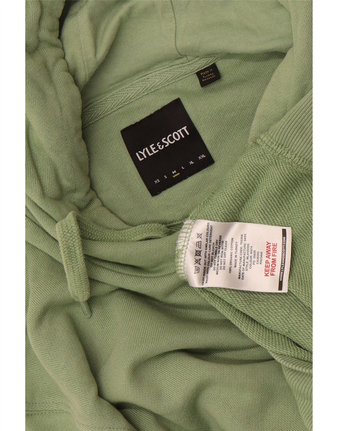Felpa con cappuccio da uomo Lyle & Scott in cotone verde medio