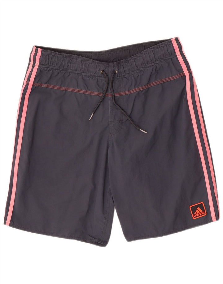 Pantaloncini da bagno da uomo Adidas piccoli in nylon grigio