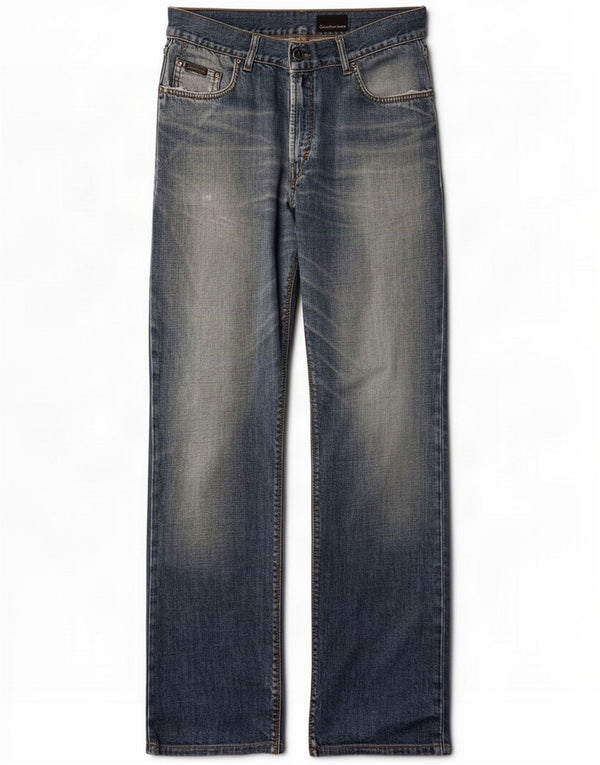 Calvin Klein Jeans dritti da uomo W34 L30 Blu Cotone