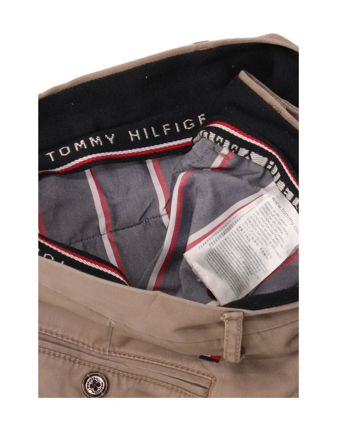 TOMMY HILFIGER Pantaloni chino slim da uomo W34 L33 Cotone beige
