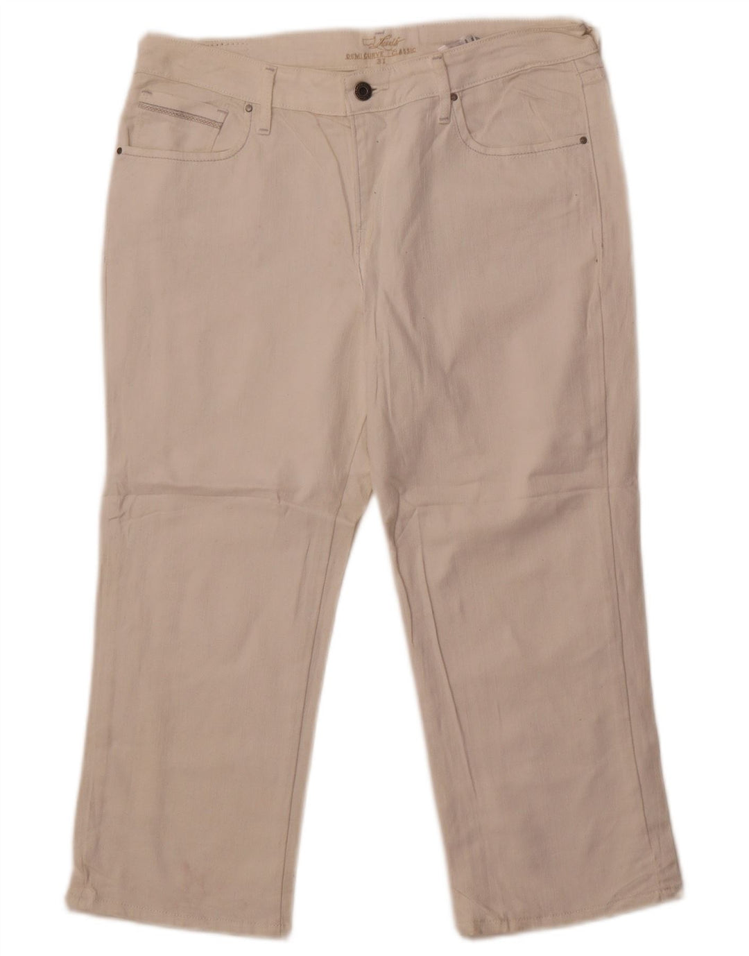 Jeans Capri da donna Levi's US 12 Large W32 L22 Cotone bianco