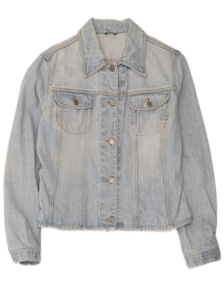 Giacca in denim da donna Benetton UK 14 cotone blu medio