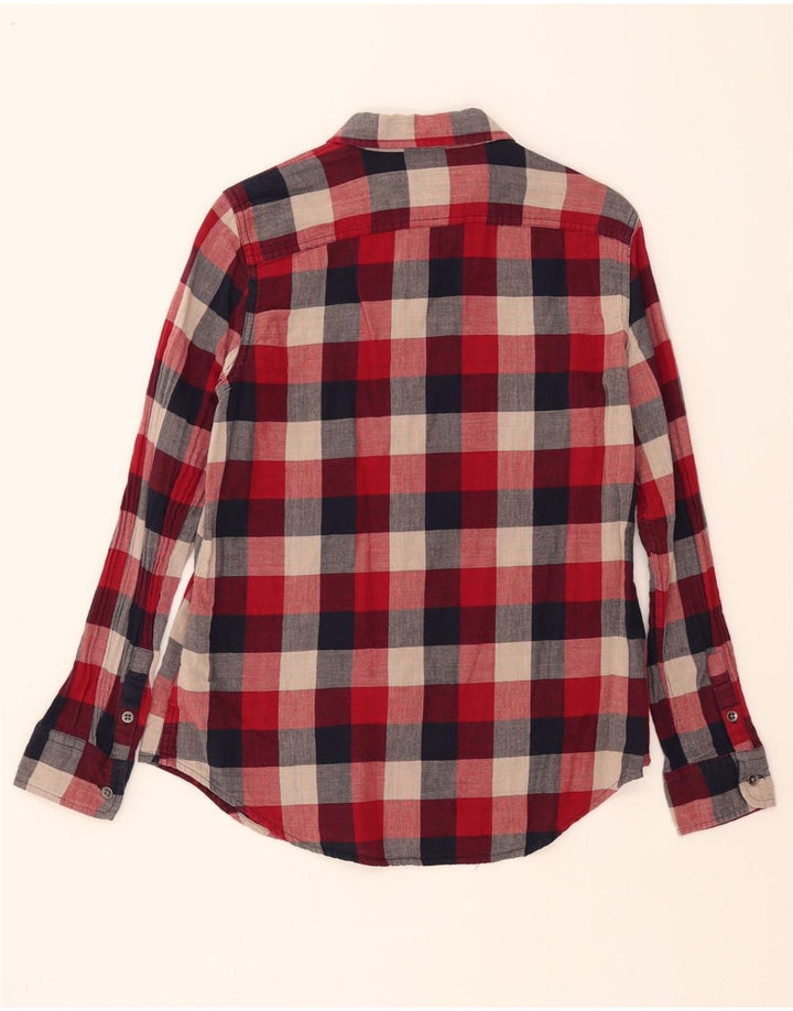 CHAPS Womens Flannel Shirt UK 14 Medium Red Check Cotton Vintage Chaps and Second-Hand Chaps from Messina Hembry 