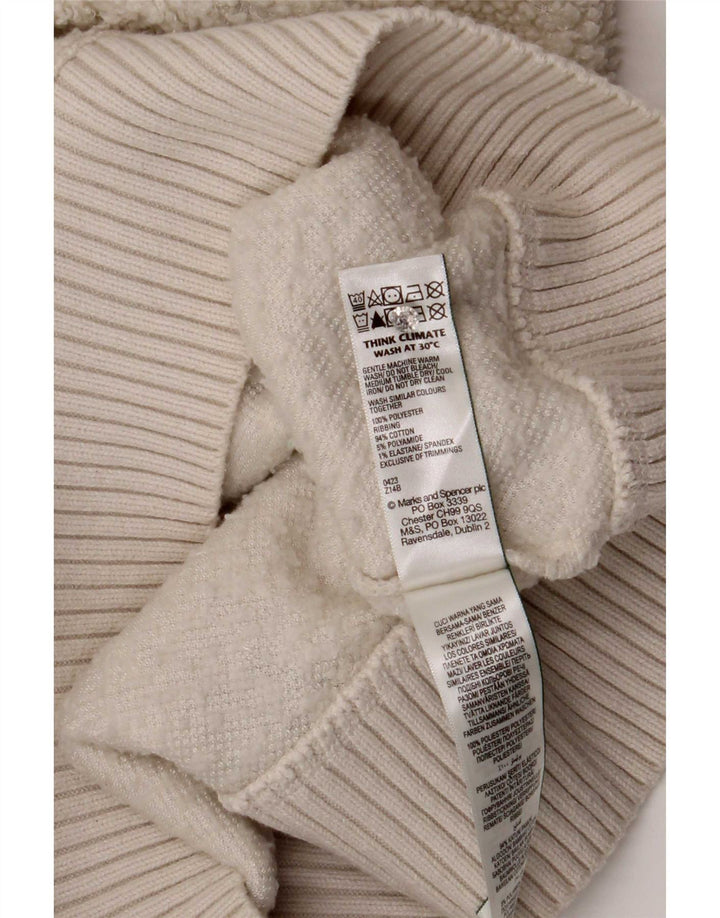Maglione in pile oversize da donna Marks & Spencer UK 10 piccolo bianco sporco