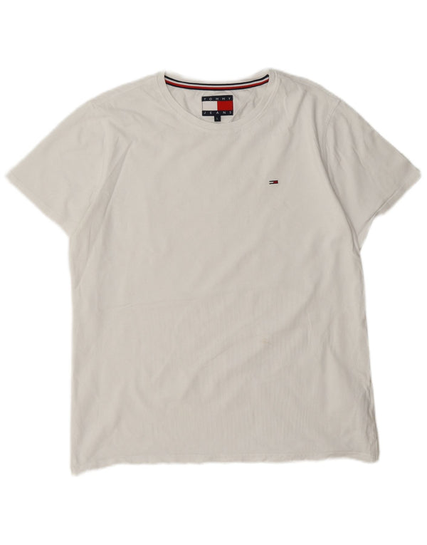 T-shirt da donna Tommy Hilfiger Top UK 16 grande cotone bianco