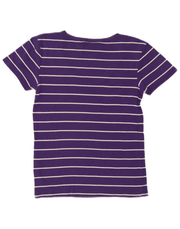 RALPH LAUREN T-shirt da donna Top UK 14 Cotone a righe grandi viola