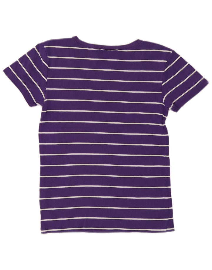 RALPH LAUREN T-shirt da donna Top UK 14 Cotone a righe grandi viola