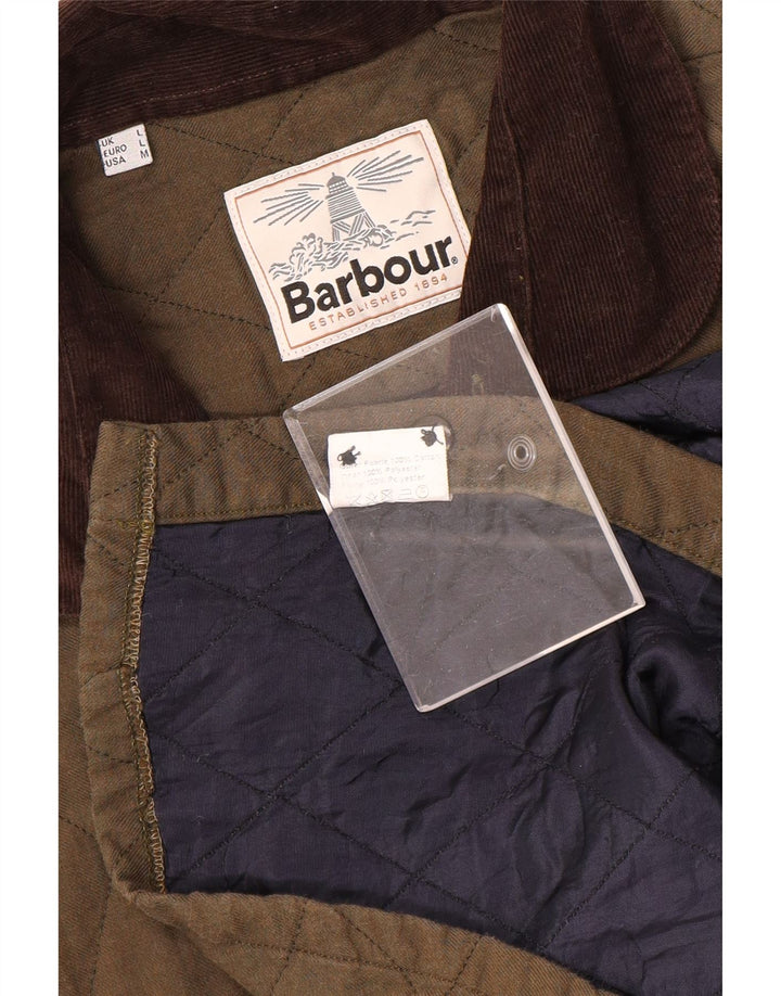 Giacca trapuntata da uomo Barbour UK 40 grande cotone kaki
