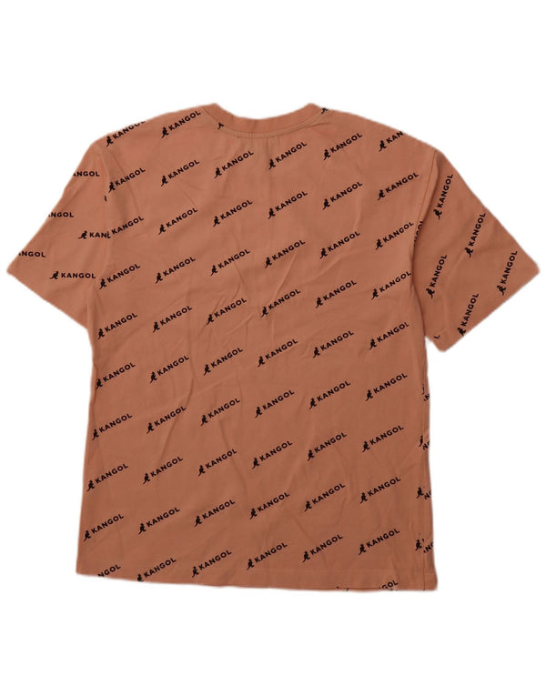 KANGOL Womens Longline Loose Fit Graphic T-Shirt Top UK 8 Small Orange