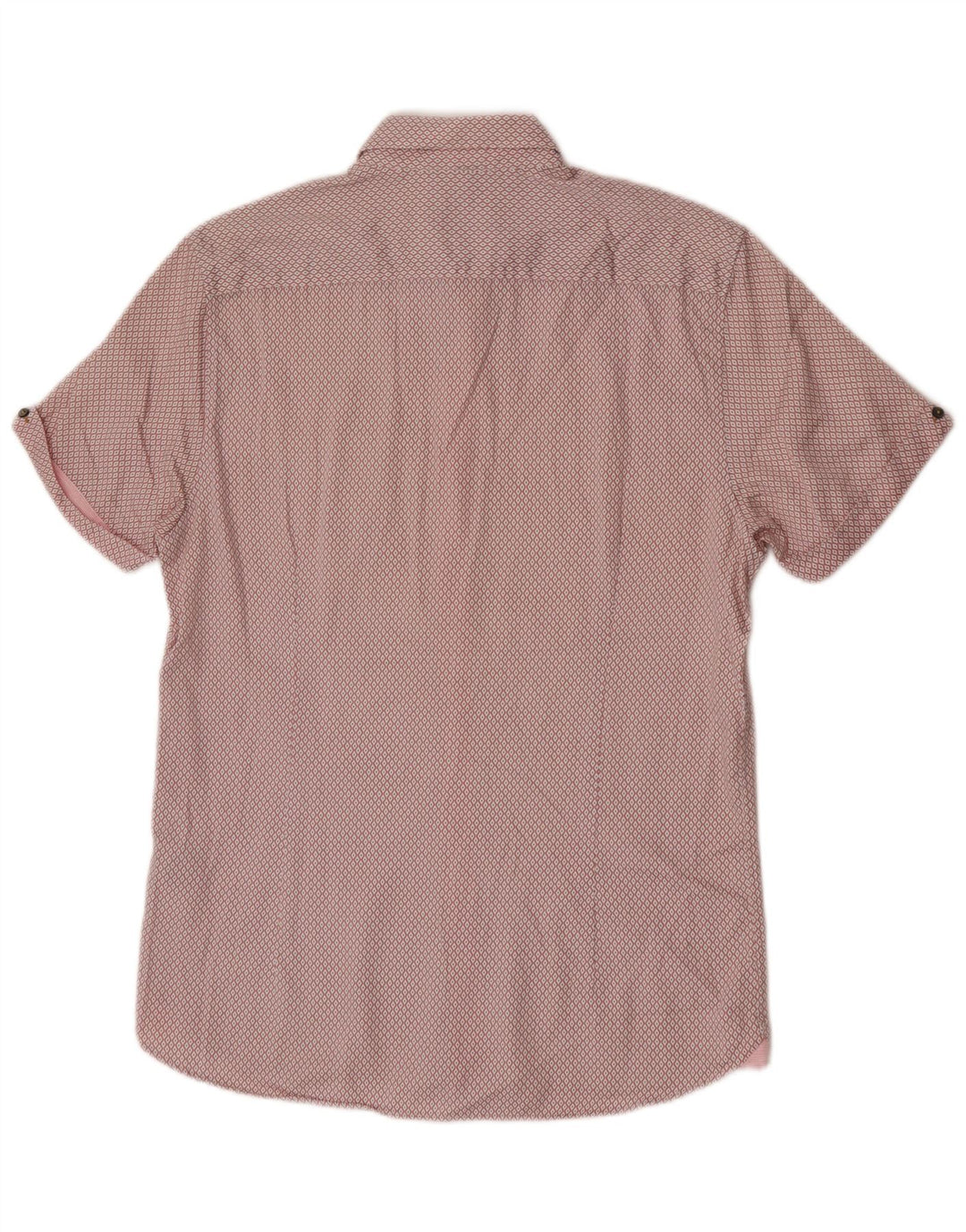 Ted Baker Camicia a maniche corte da uomo Taglia 3 Cotone a rombi/diamante rosa medio