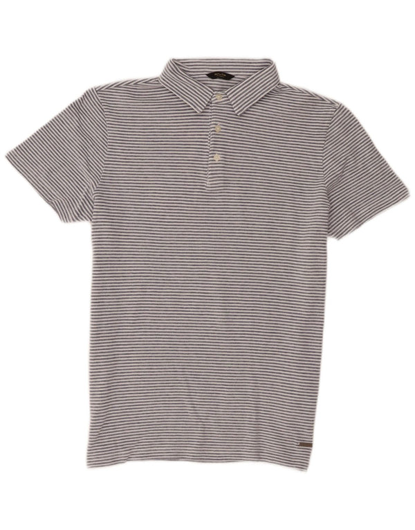 Polo Uomo Massimo Dutti Cotone Gessato Blu Medio