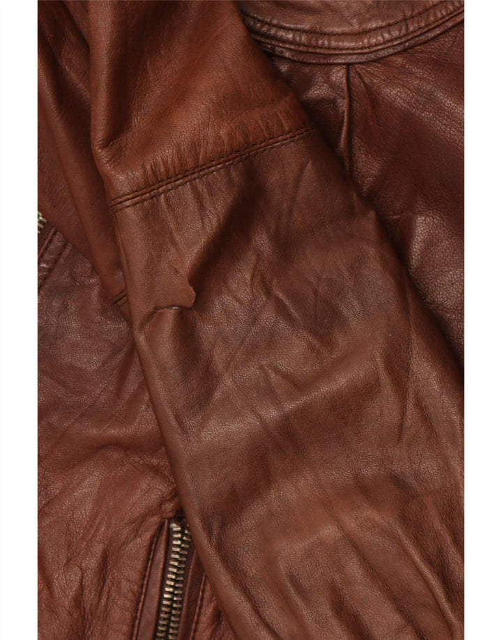 CONBIPEL Womens Leather Jacket IT 48 XL Brown Leather