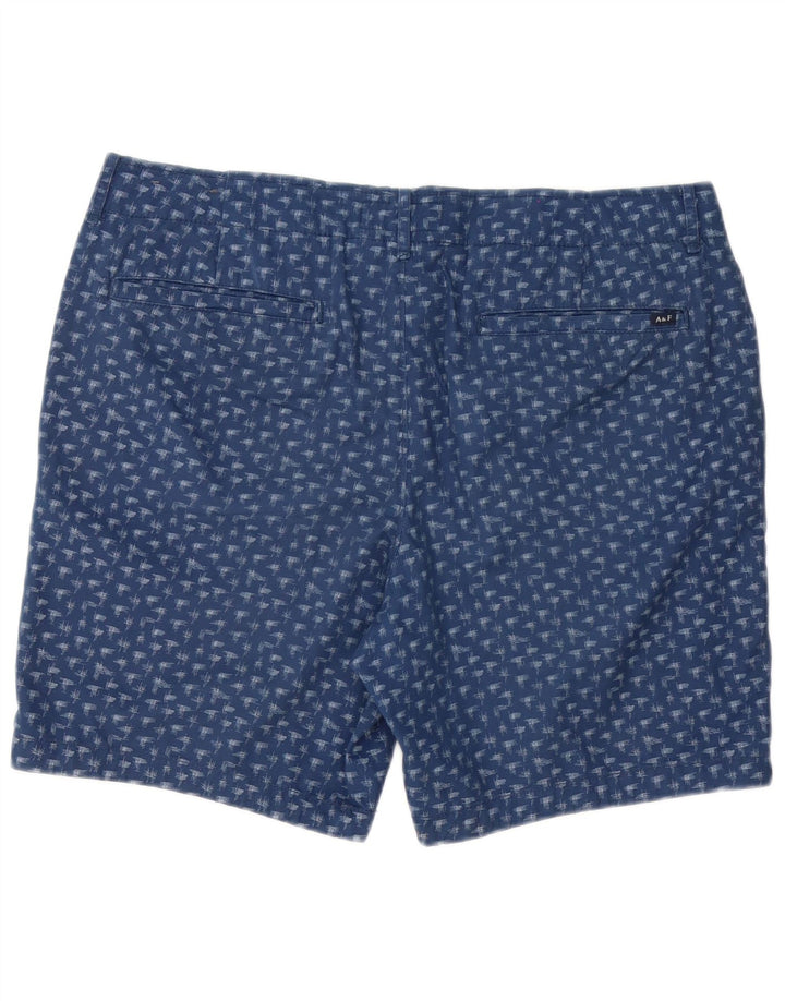 Pantaloncini chino da uomo con motivo astratto Abercrombie & Fitch W36 grandi blu navy
