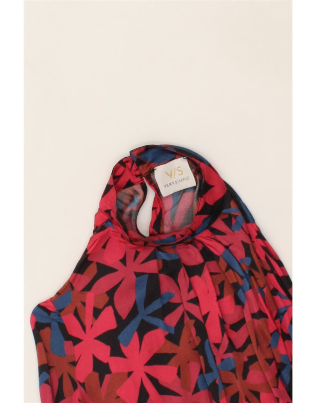 VINTAGE Womens Blouse Top UK 12 Medium Red Floral Vintage Vintage and Second-Hand Vintage from Messina Hembry 