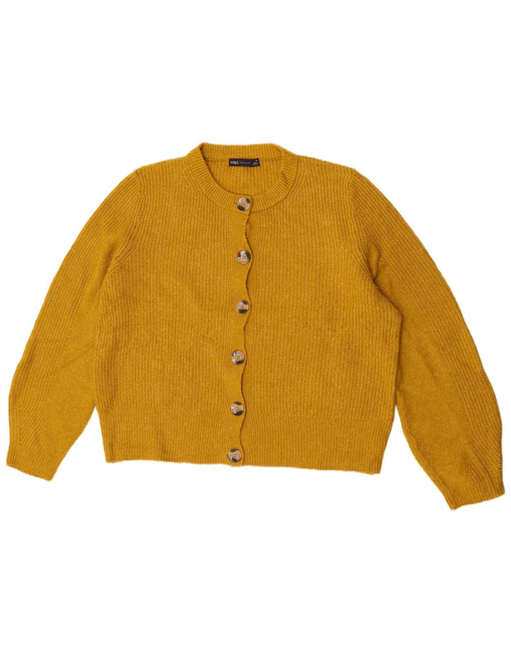 Maglione cardigan oversize da donna Marks & Spencer UK 16 grande giallo