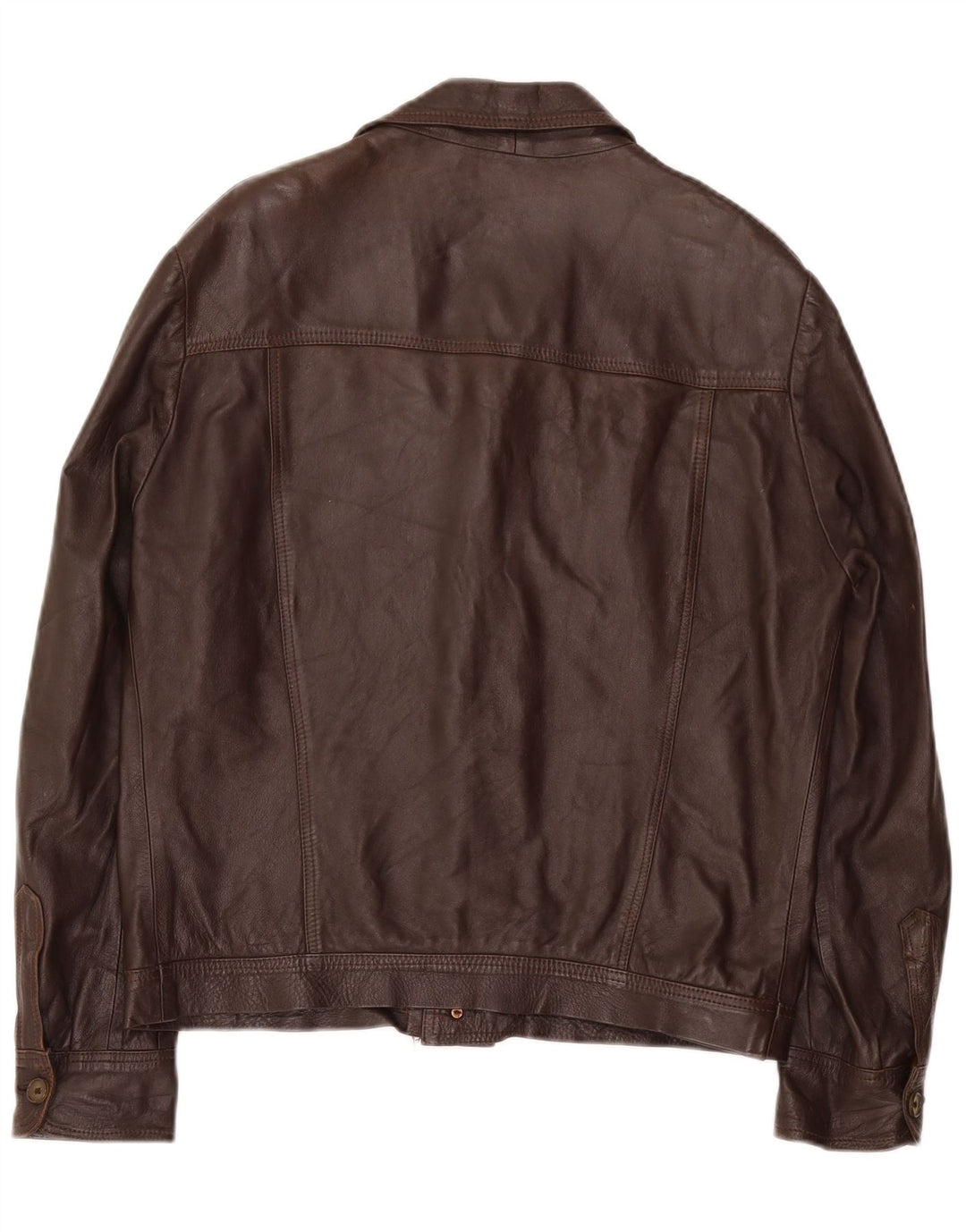 Giacca in pelle vintage da uomo UK 36 piccola marrone
