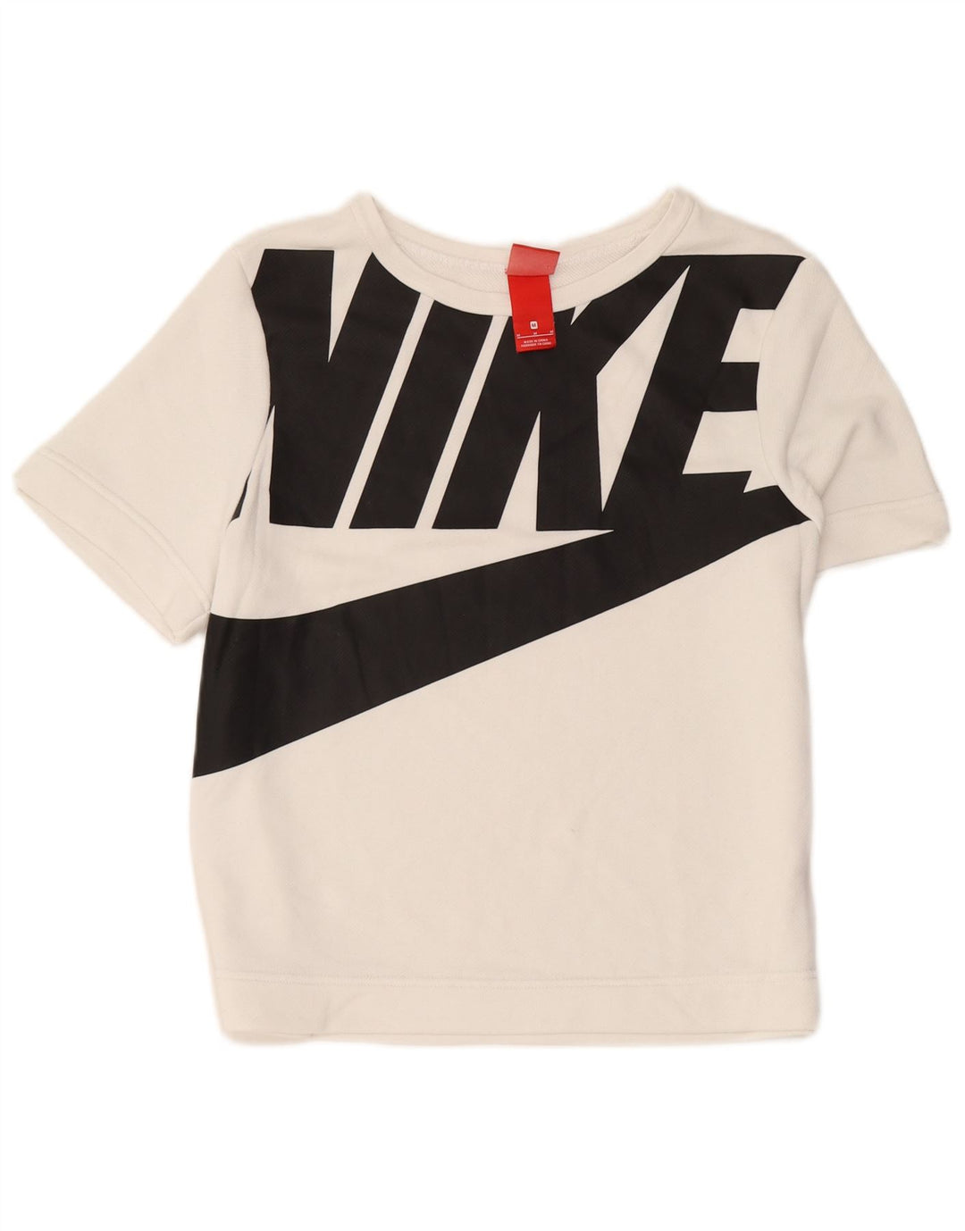 Felpa Nike da donna con grafica a maniche corte, taglia UK 14, colore bianco medio