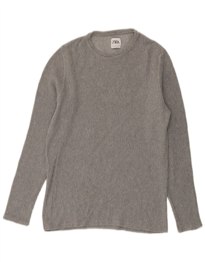 Top Zara da uomo a maniche lunghe piccolo grigio