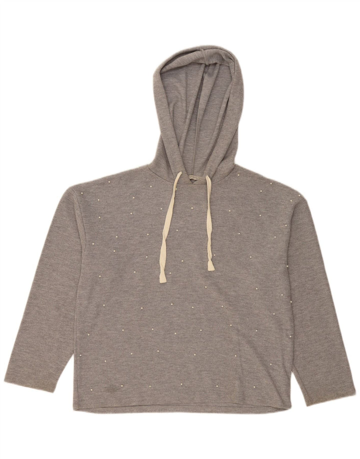 Maglione oversize con cappuccio Zara Trafaluc da donna UK 14 Poliestere grigio medio
