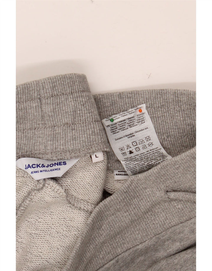 JACK & JONES Pantaloncini sportivi da uomo grandi in cotone grigio