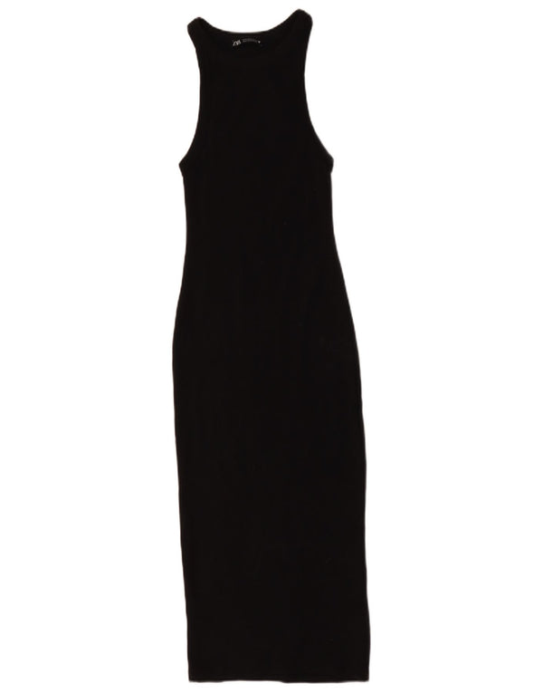 Abito aderente senza maniche da donna Zara UK 10 piccolo cotone nero