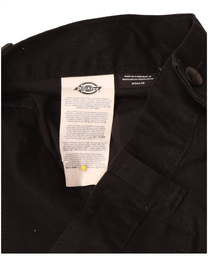 Pantaloni cargo dritti da uomo Dickies W34 L32 cotone nero