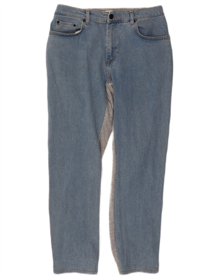 FRENCH CONNECTION Jeans slim da donna UK 12 Medium W30 L28 Blu Colourblock