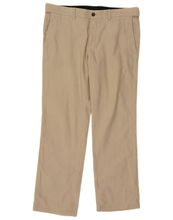 Pantaloni chino dritti da uomo Zara EU 42 Large W32 L30 Cotone beige