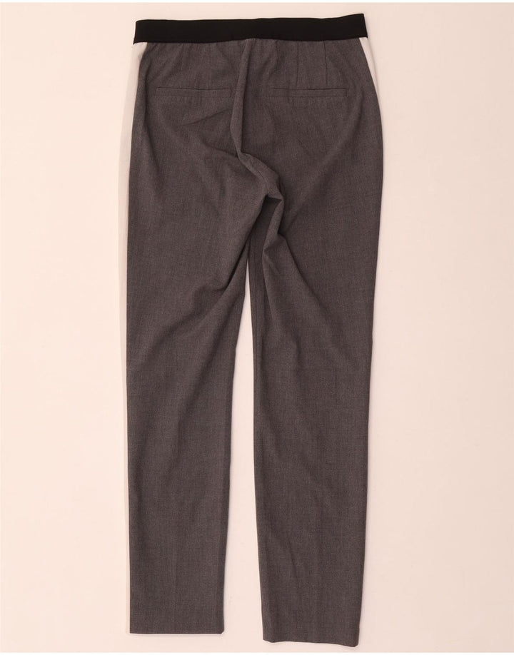 Pantaloni chino slim da donna Zara piccoli W26 L28 poliestere color block grigio