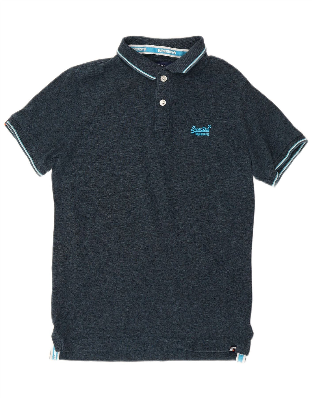 Polo da uomo SUPERDRY in cotone blu navy medio