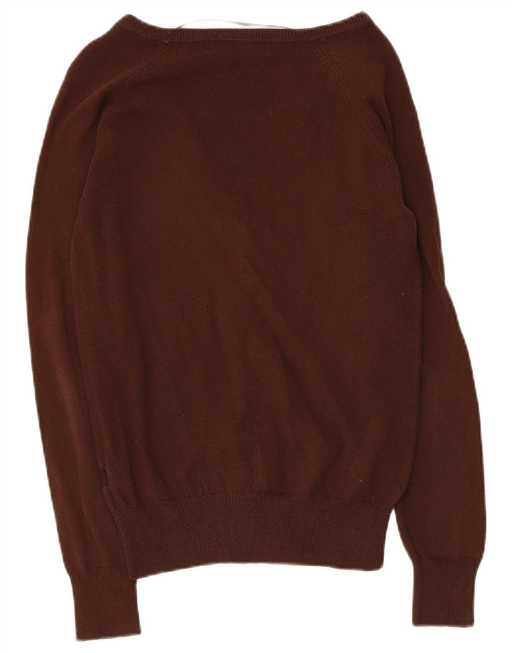 Maglione cardigan da donna Zara UK 10 piccolo cotone marrone