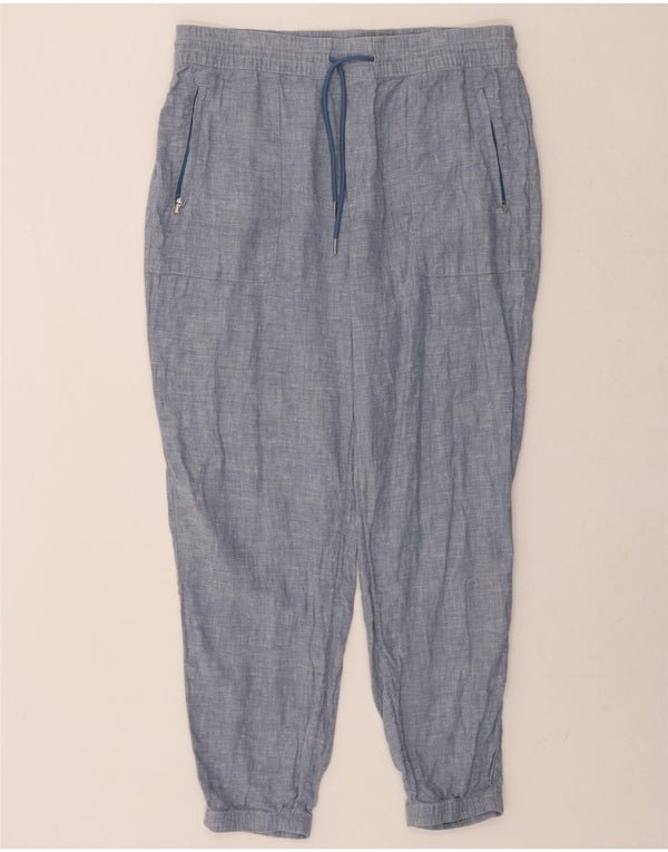 ATHLETA Womens Joggers Casual Trousers US 14 XL W34 L27 Blue Linen