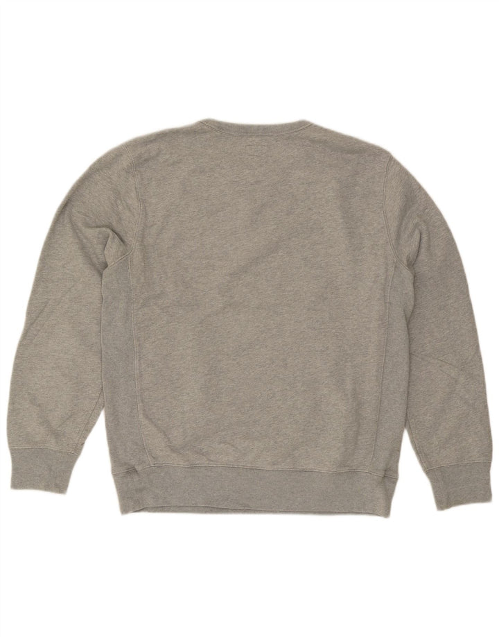 J. Crew Felpa da uomo Maglione grande cotone chiazzato grigio