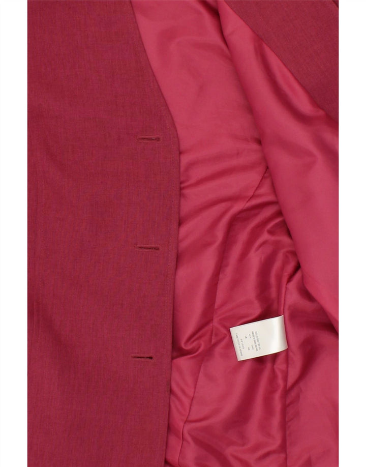 VINTAGE Womens 3 Button Blazer Jacket UK 16 Large Pink Polyester Vintage Vintage and Second-Hand Vintage from Messina Hembry 