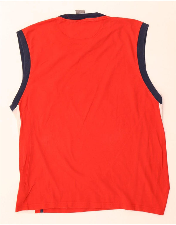 Canotta grafica Nike da uomo UK 45/47 XL Rosso Colourblock in cotone