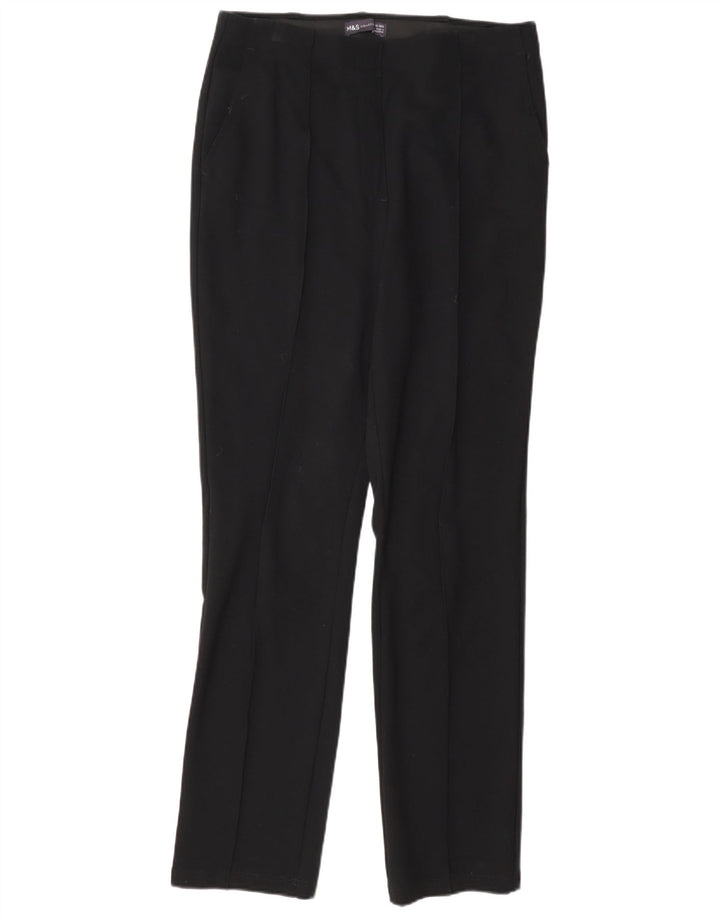 Pantaloni da abito dritti da donna Marks & Spencer UK 12 medi W32 L30 neri