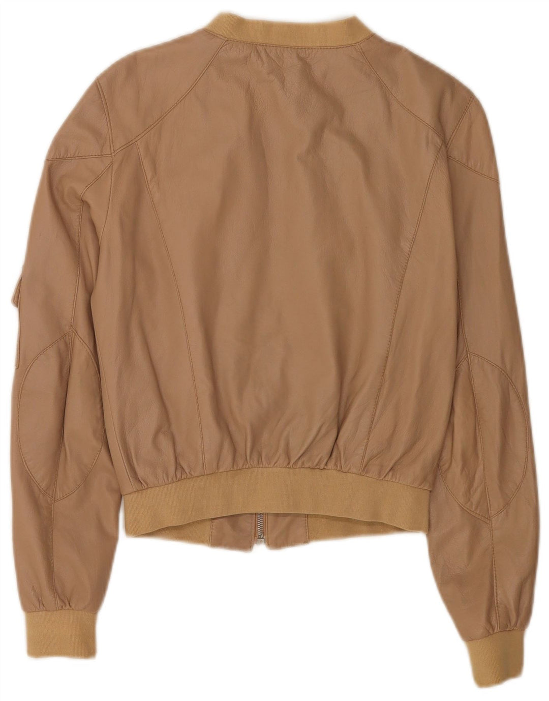 Giubbotto bomber in pelle corta da donna Forpen UK 10 piccolo beige