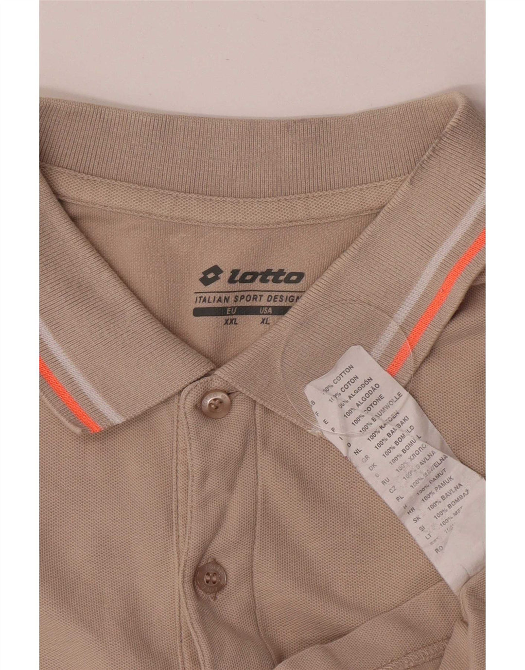 Polo da uomo Lotto XL in cotone beige