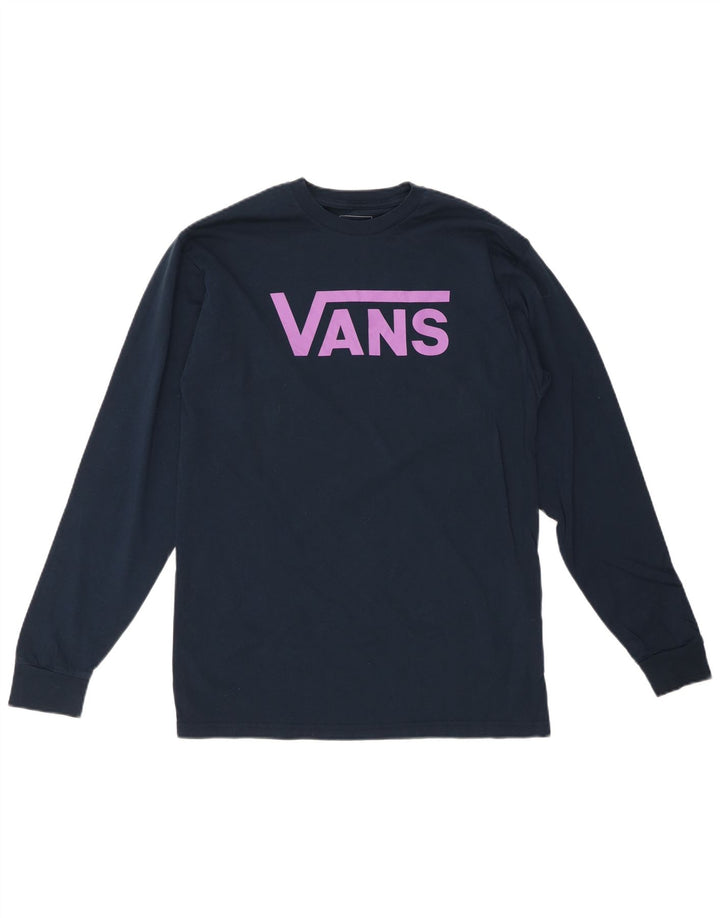 VANS Top grafico da uomo con vestibilità classica, manica lunga, cotone blu navy medio