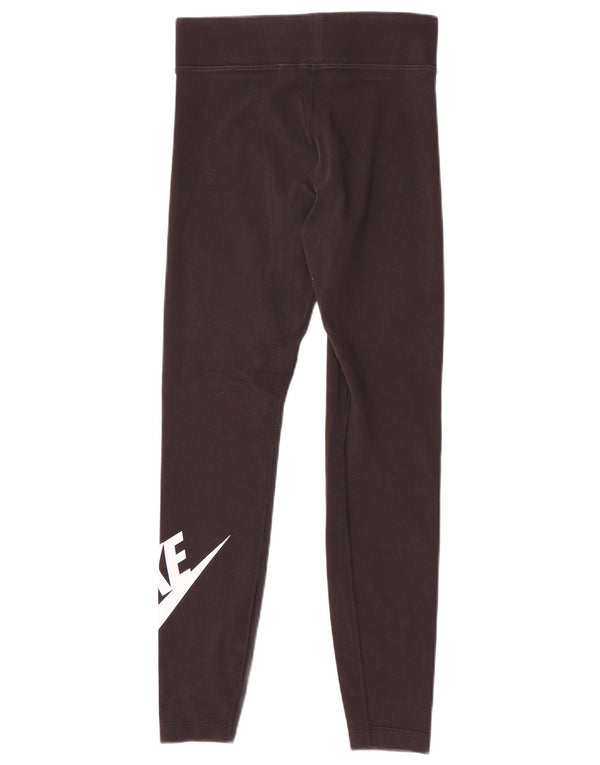 Nike Womens Graphic Leggings UK 8 Small Black Polyester