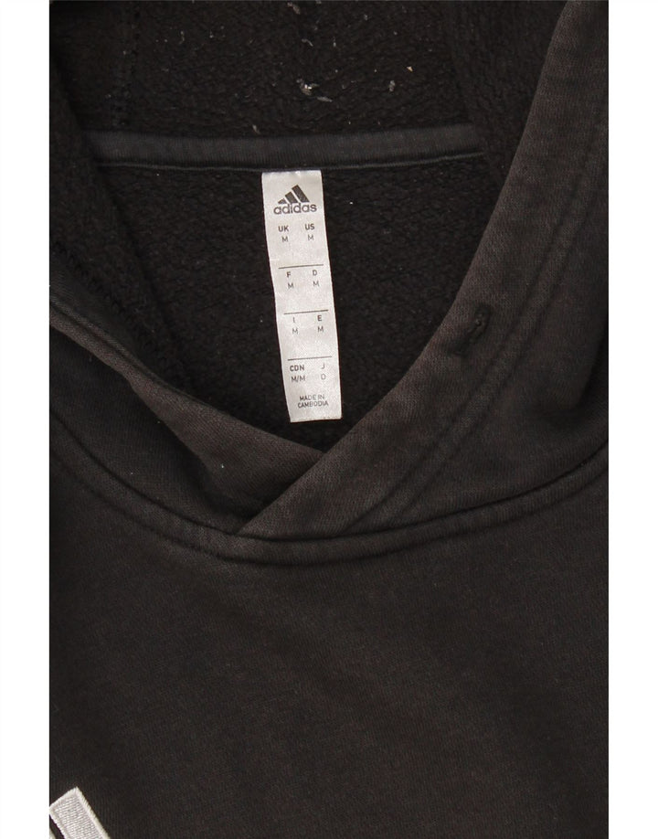 ADIDAS Mens Hoodie Jumper Medium Black Cotton Vintage Adidas and Second-Hand Adidas from Messina Hembry 
