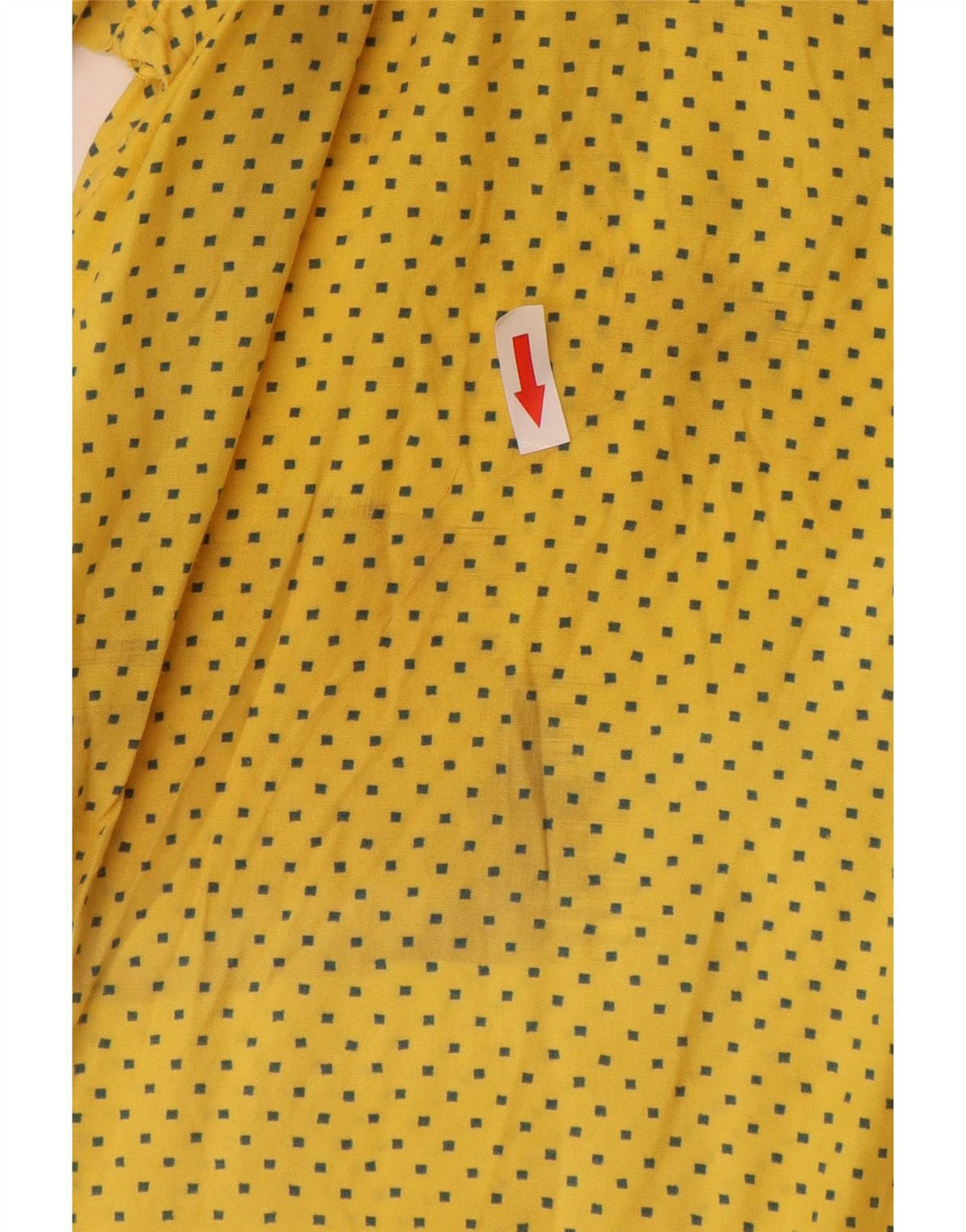 Camicia vintage da uomo a maniche corte in viscosa maculata gialla grande