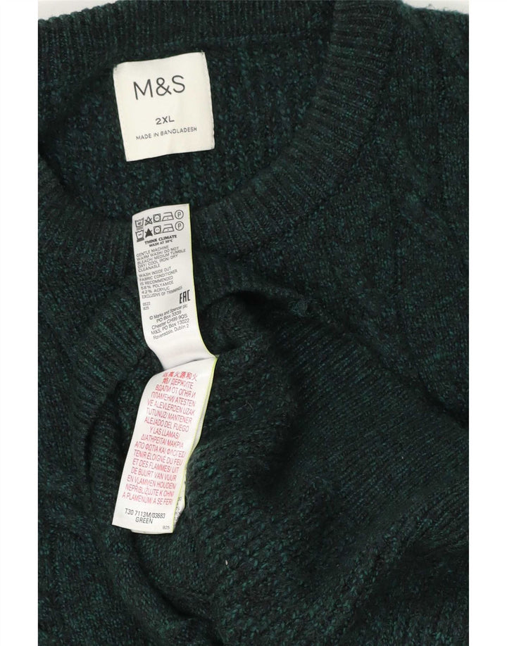 Maglione maglione girocollo da uomo Marks & Spencer 2XL verde poliammide