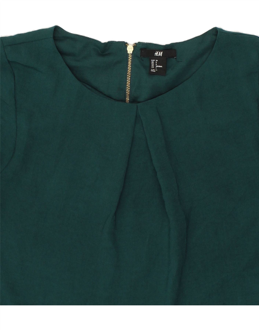 H&M Womens 3/4 Sleeve Tent Dress EU 36 Small Green Polyester Vintage H&M and Second-Hand H&M from Messina Hembry 
