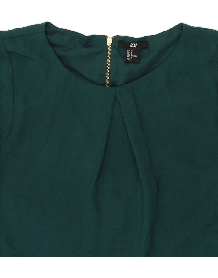 H&M Womens 3/4 Sleeve Tent Dress EU 36 Small Green Polyester Vintage H&M and Second-Hand H&M from Messina Hembry 