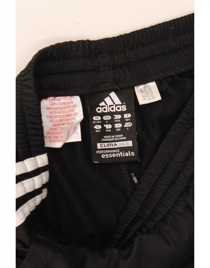 ADIDAS Boys Climalite Tracksuit Trousers 13-14 Years Black Polyester
