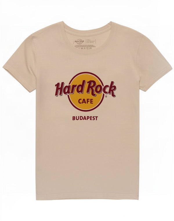 Hard Rock Cafe Mens Budapest Graphic T-Shirt Top XS White Cotton