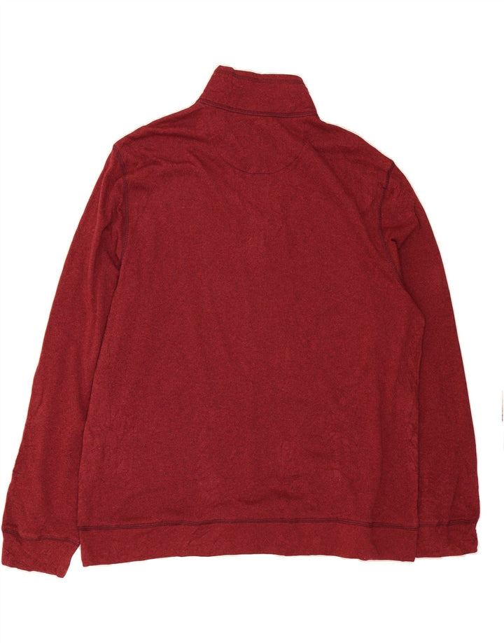 IZOD Mens Relaxed Classics Zip Neck Sweatshirt Jumper Large Maroon Cotton Vintage Izod and Second-Hand Izod from Messina Hembry 